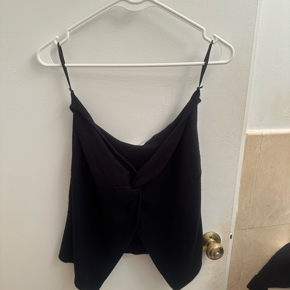 Abercrombie & Fitch Black Twist-Front Tank Top